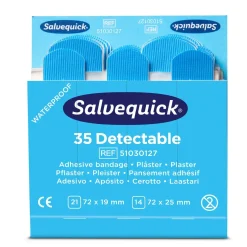 Plaster til sår - Cederroth - Sporbar plaster -Vandtætte - Blå - 35 stk|pak - Køb minimum 6 stk.