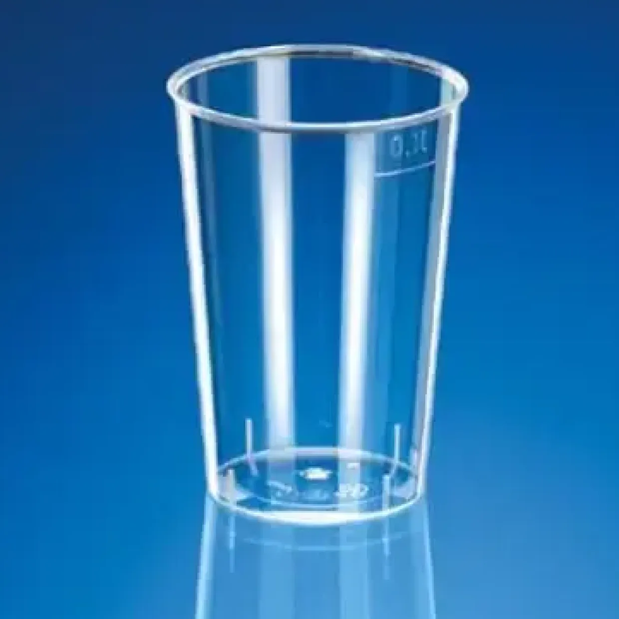 Plastglas 10 cl 75 mm Ø55 mm PS Klar - 35 ps x 40 stk/krt