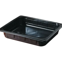 Plastikbakke, 32,5x26,5x4cm, 2500 ml, sort, PP, 1-rums, 1/2 GN - 100 stk