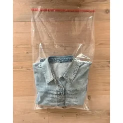 Plastikpose med tapelukning 300x410+50x0,035mm klar 100stk