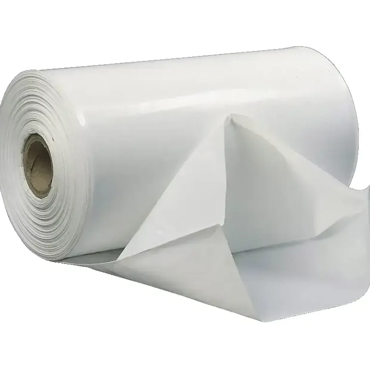 Plastik rørfolie hvid LDPE rulle - 100 my - 600mm x 300 m