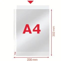 Plastlommer Esselte Pocket glass clear 40my A4 TO (100) - Køb minimum 20 stk.