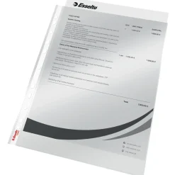 Plastlommer Esselte Pocket glass clear 40my A4 TO (100) - Køb minimum 20 stk.