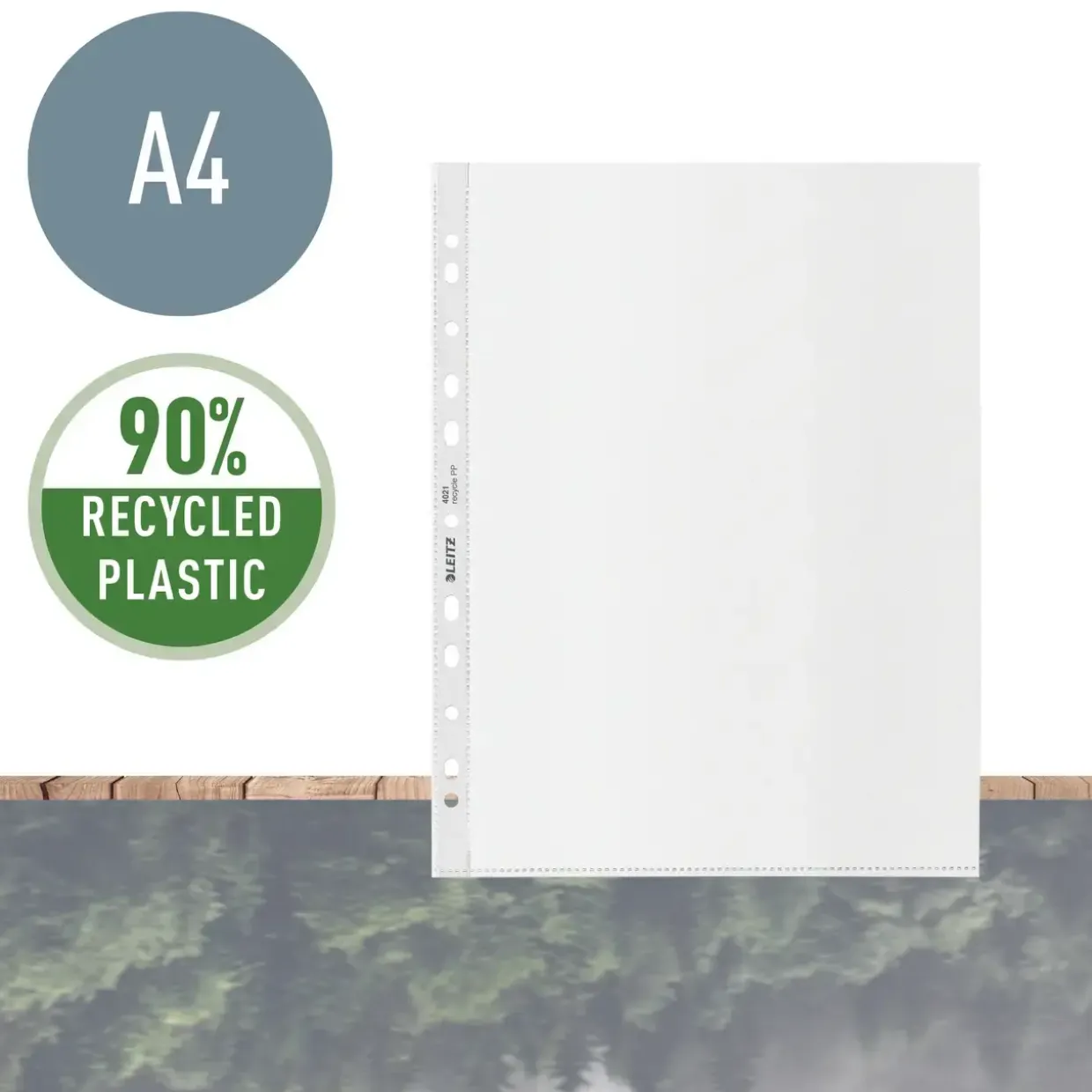 Plastlommer - Leitz Recycle A4 Maxi - 100 my - Præget PP - Transparent - 25 stk