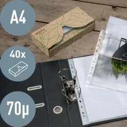 Plastlommer Leitz recycle AtHand 70my PP præg A4 TÅ (40)
