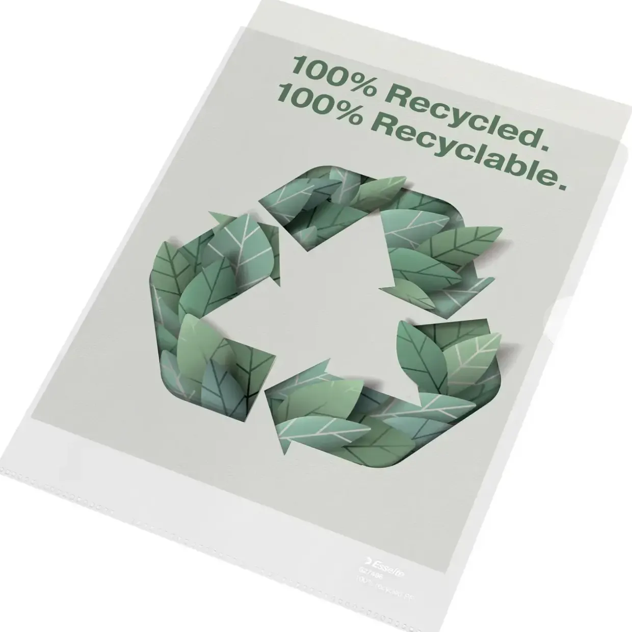 Plastomslag A4 Esselte recycled 100my PP præg (100)