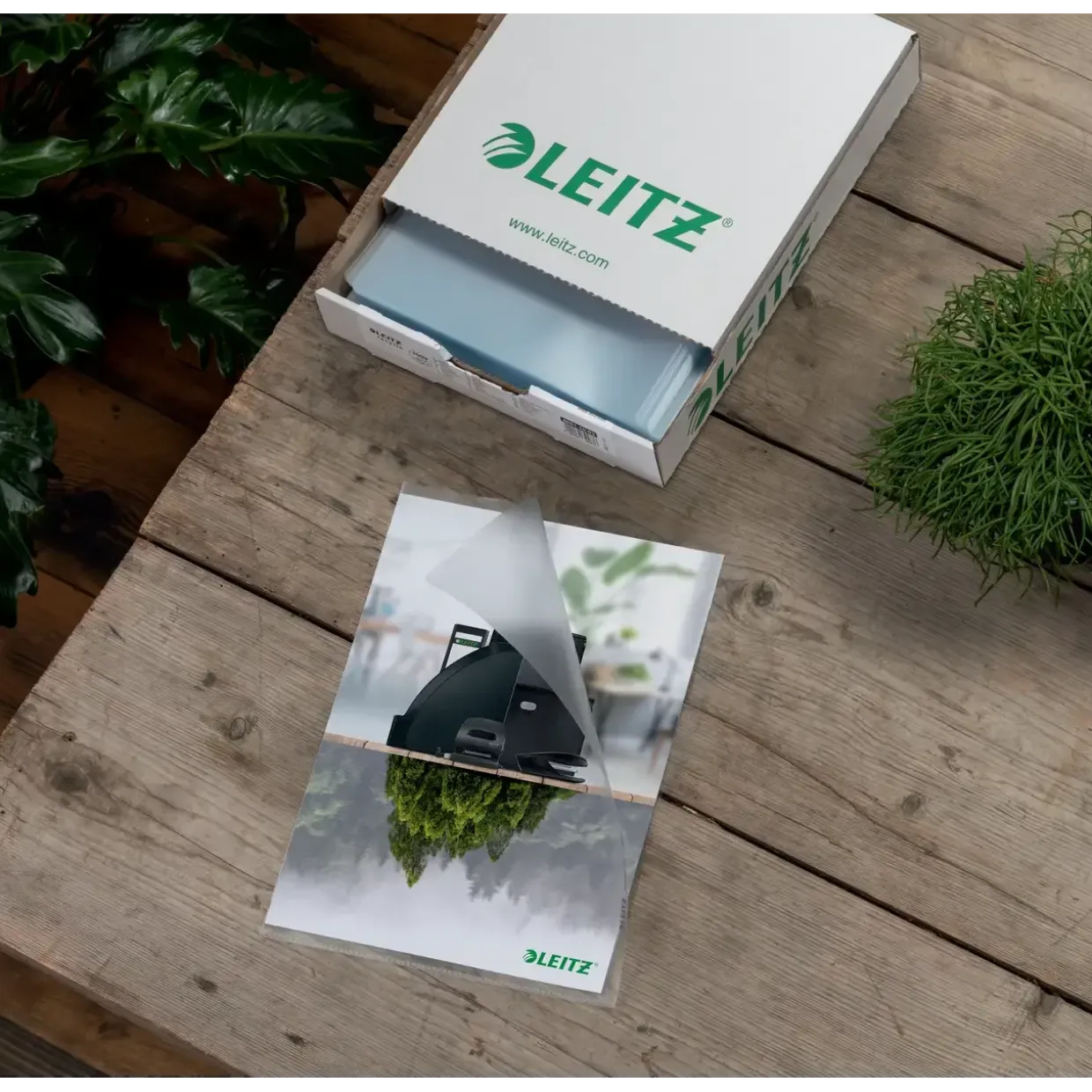 Plastomslag - Leitz Recycle A4 140my med præg - 25stk|pak