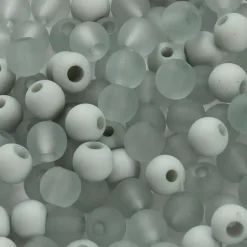 Plastperler, diam. 6 mm, hulstr. 2 mm, lys grøn, 40g, ca. 150 stk.