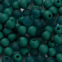 Plastperler, diam. 6 mm, hulstr. 2 mm, flaskegrøn, 40g, ca. 150 stk.