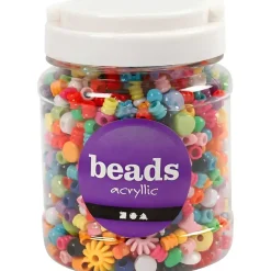 Plastperler, str. 6-20 mm, hulstr. 1,5-6 mm, 390 g, 700ml