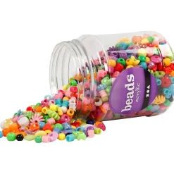 Plastperler, str. 6-20 mm, hulstr. 1,5-6 mm, 390 g, 700ml