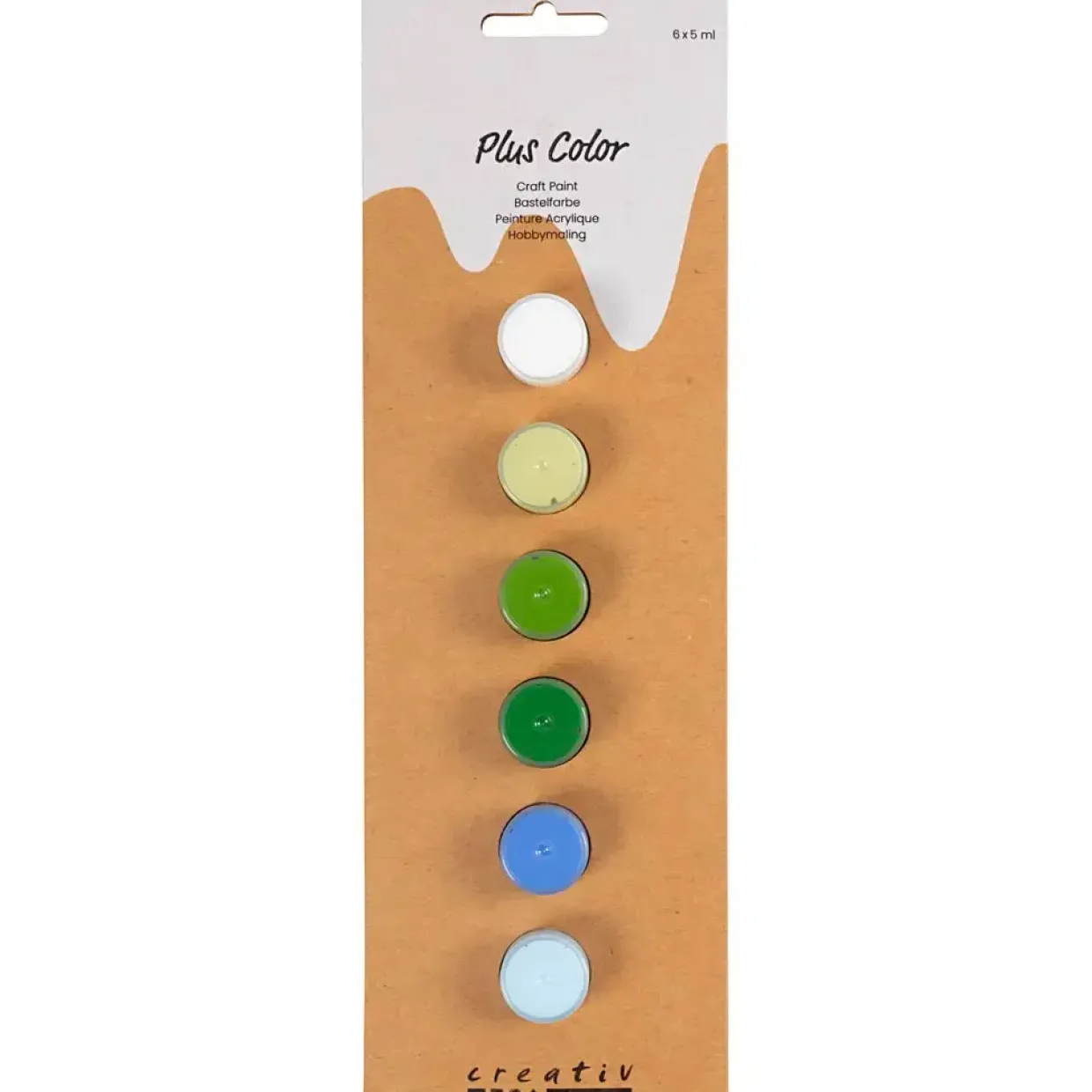 Plus Color Hobbymaling, blå/grøn harmoni, 6x5 ml/ 1 pk.