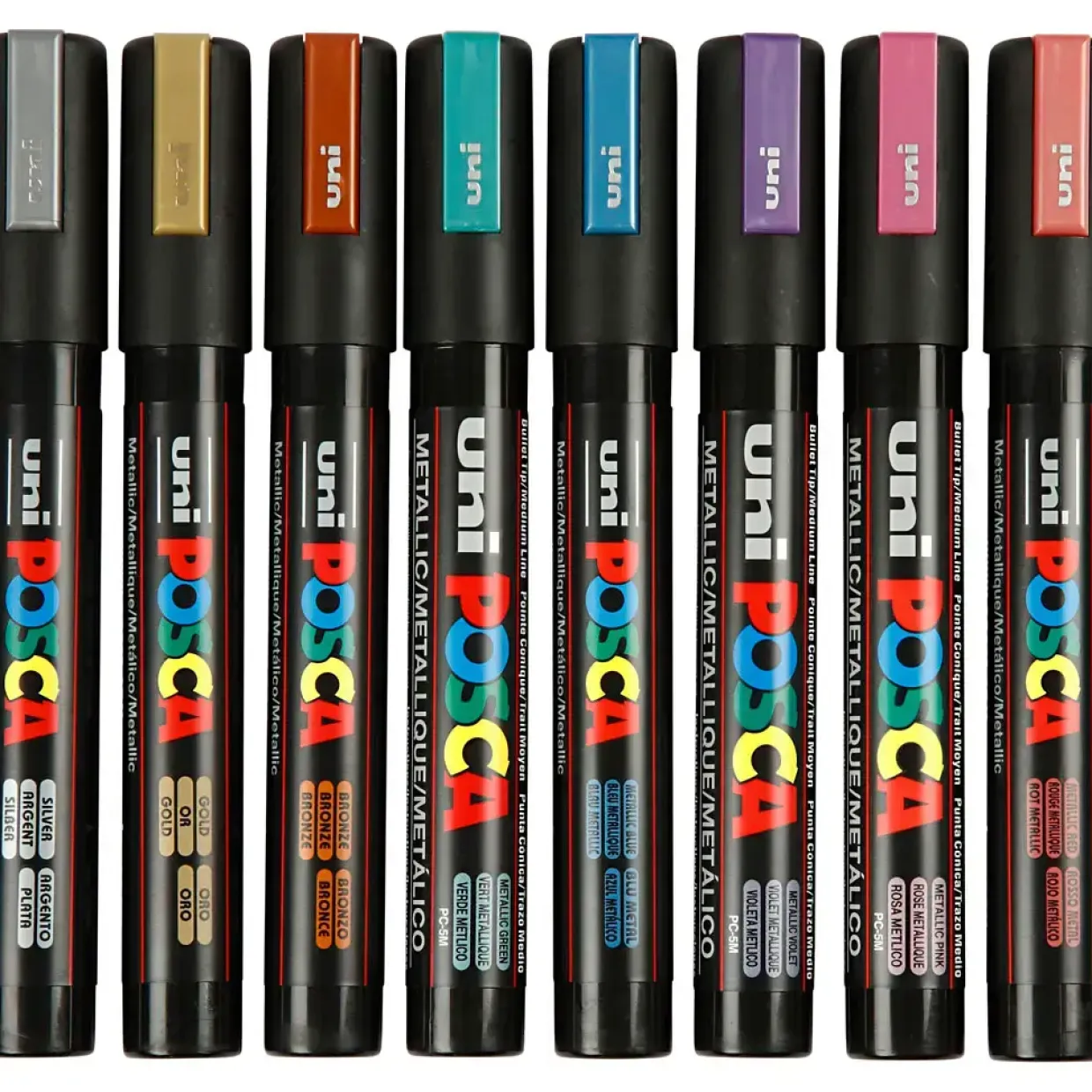 POSCA tusser sæt 2,5 mm Metallic farver - 8 stk