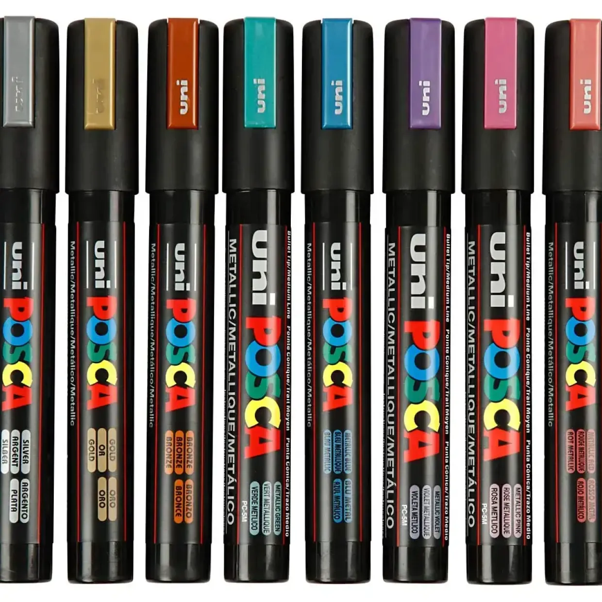 POSCA tusser sæt 2,5 mm Metallic farver - 8 stk