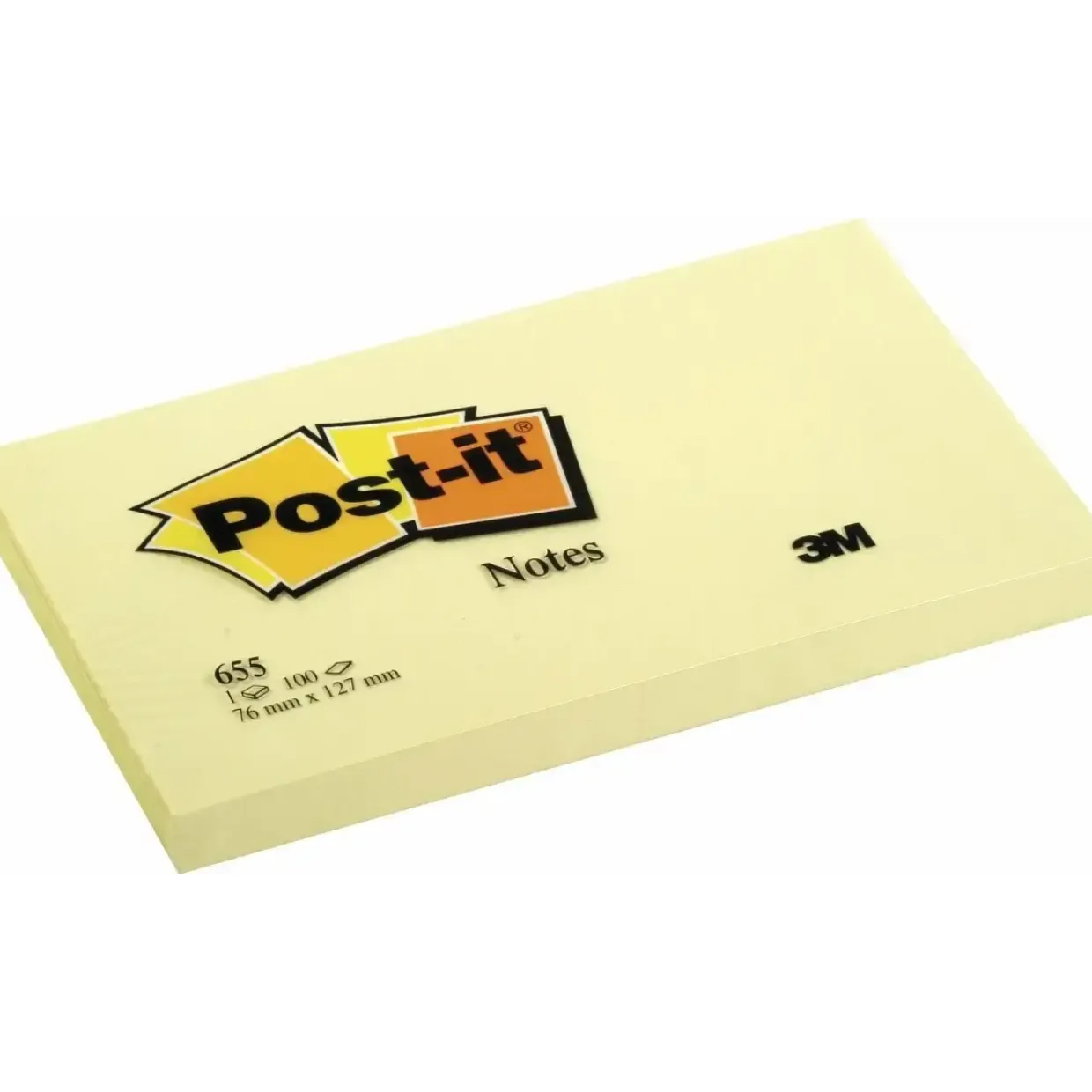 Post-it blok Canarygul 76x127mm 12blk/pak