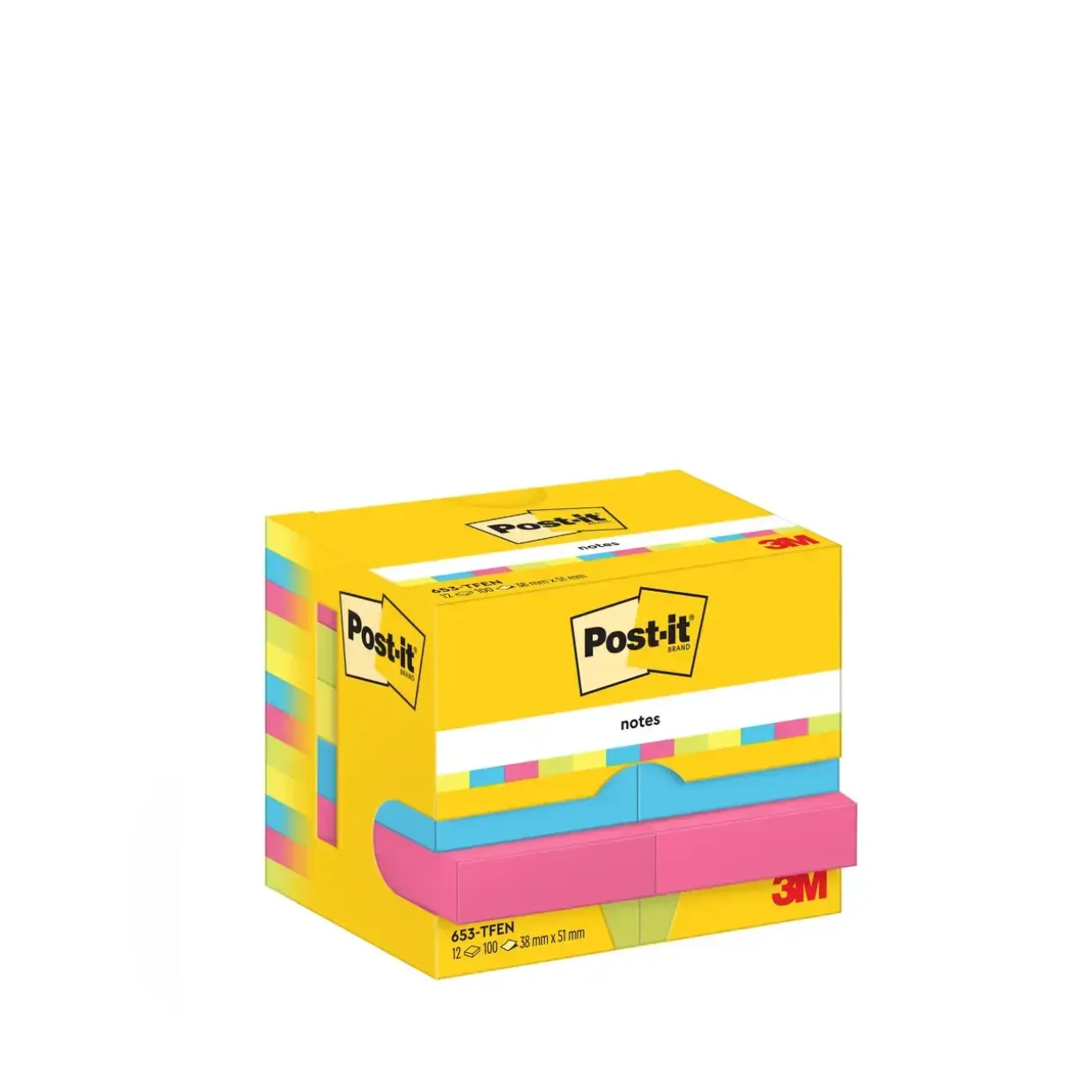 Post-it blok Energetic 38x51mm 12blk/pak