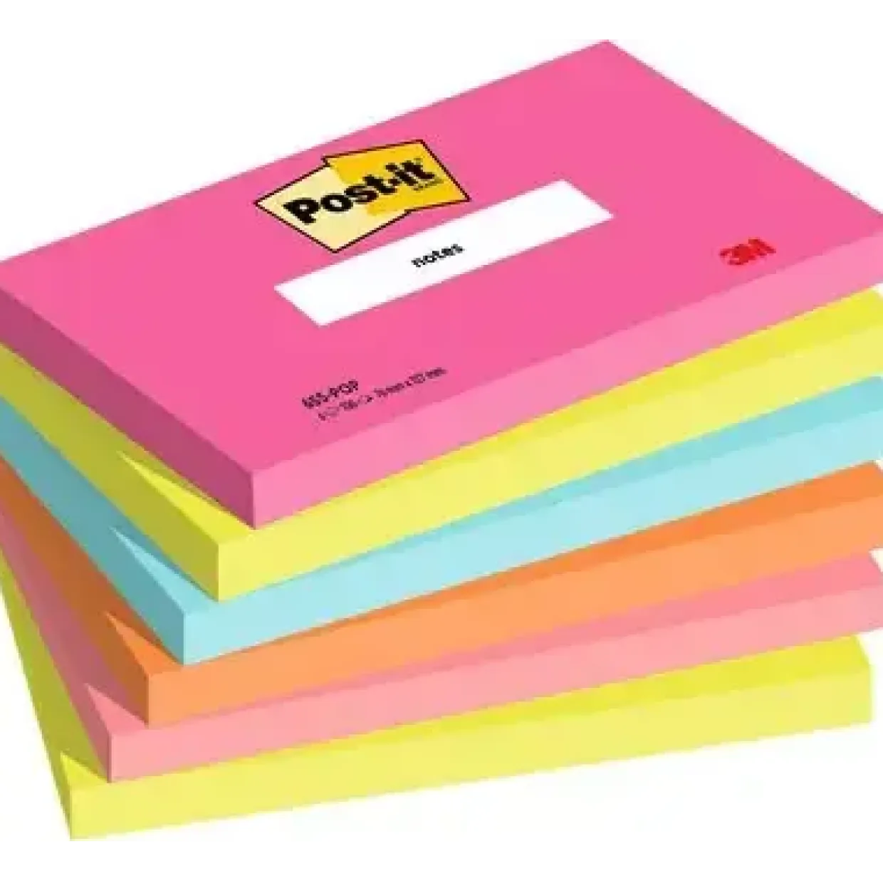 Post-it notes 76 mm x 127 mm 100 ark pr. blok - 6 blokke pr. pakke Poptimistic farvekollektion