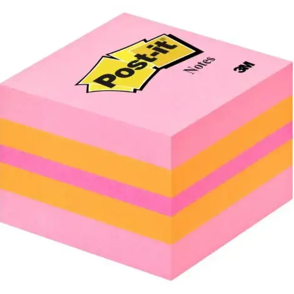 Post-it Notes pink - Mini kubusblok 51 x 51 mm - Køb minimum 5 stk.