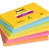 Post-it® Super Sticky Notes 76 mm x 127 mm 90 ark pr. blok - 6 blokke pr. Carnival farvekollektion
