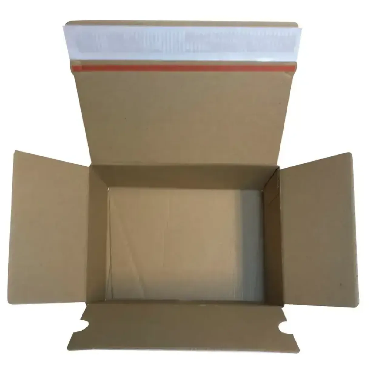 Postæske brun 165x135x75mm 1-lags, selvklæb lukning - m/automatbund - 20 stk