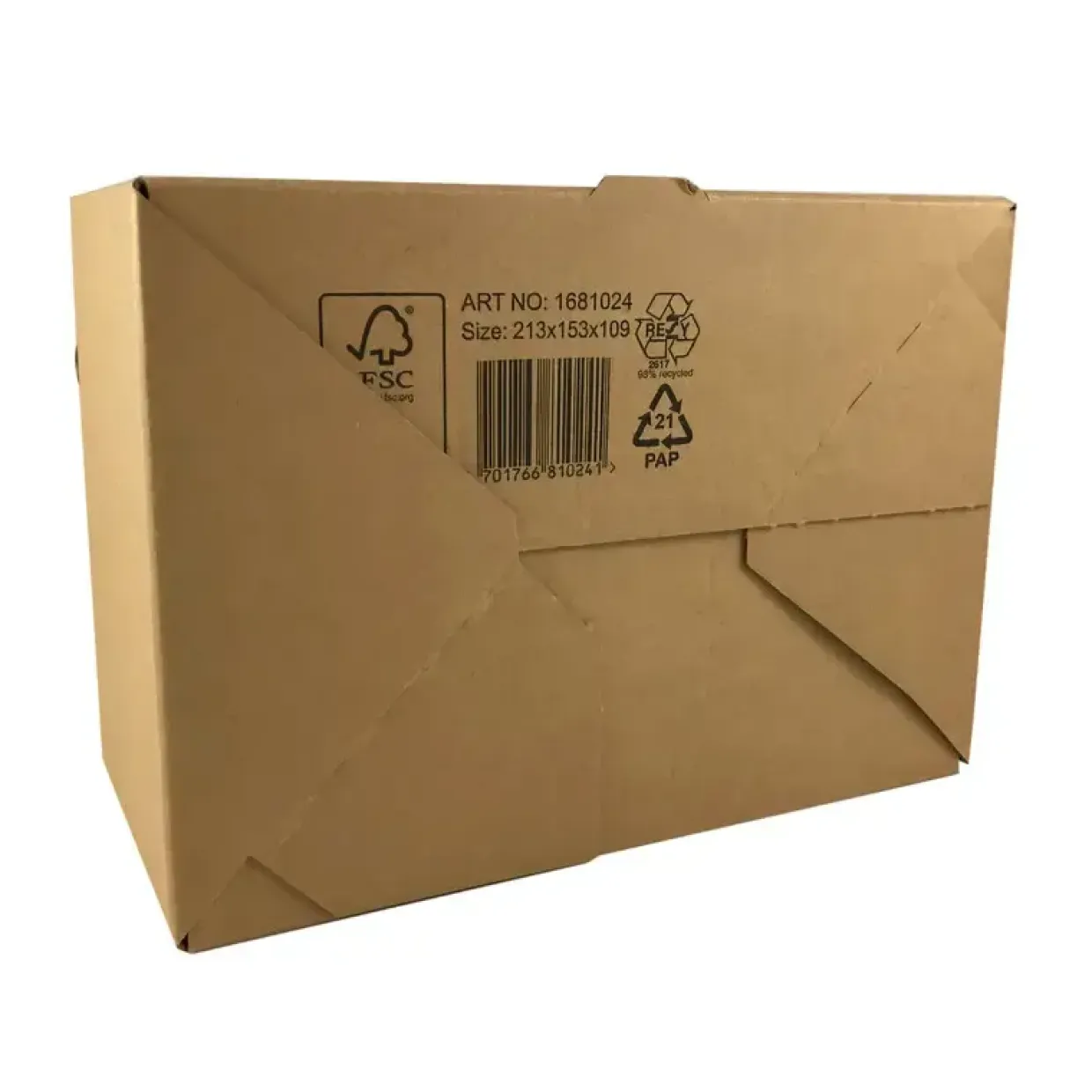 Postæske - FEFCO 0701 - 213x153x109 mm - 1-lags E-flute - Brun - 20 stk