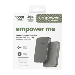 Powerbank, Empower by PanzerGlass, empower bank, trådløs, 10000mAh, Titanium, grå