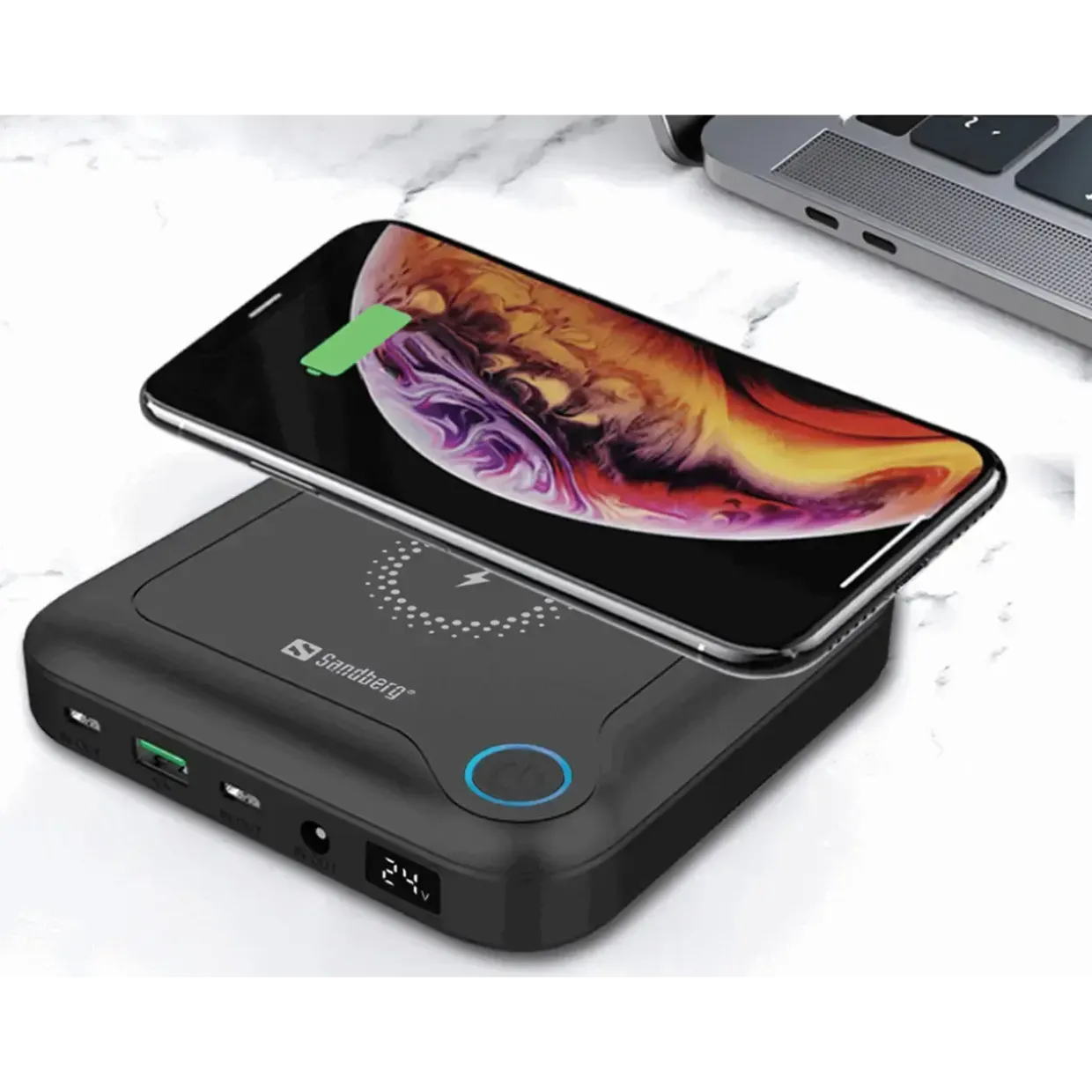 Powerbank Sandberg All-in1 Laptop 25000 USB-C - USB-A Sort