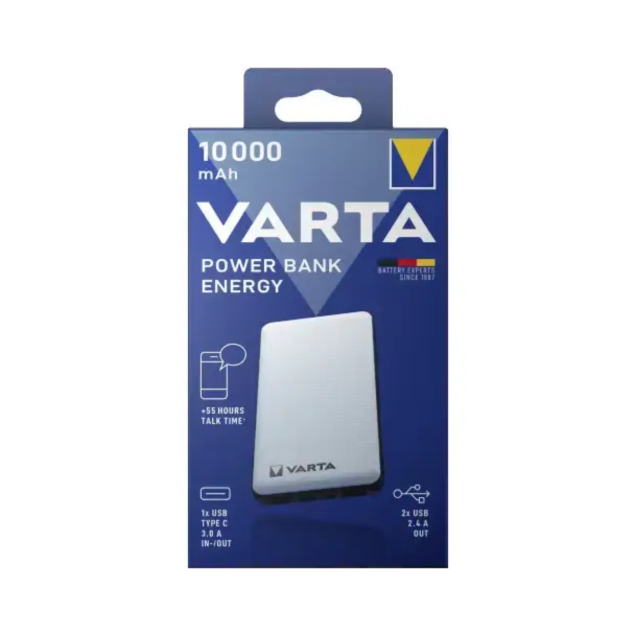 Powerbank Varta Fast Energy, 10000mAh - Hvid