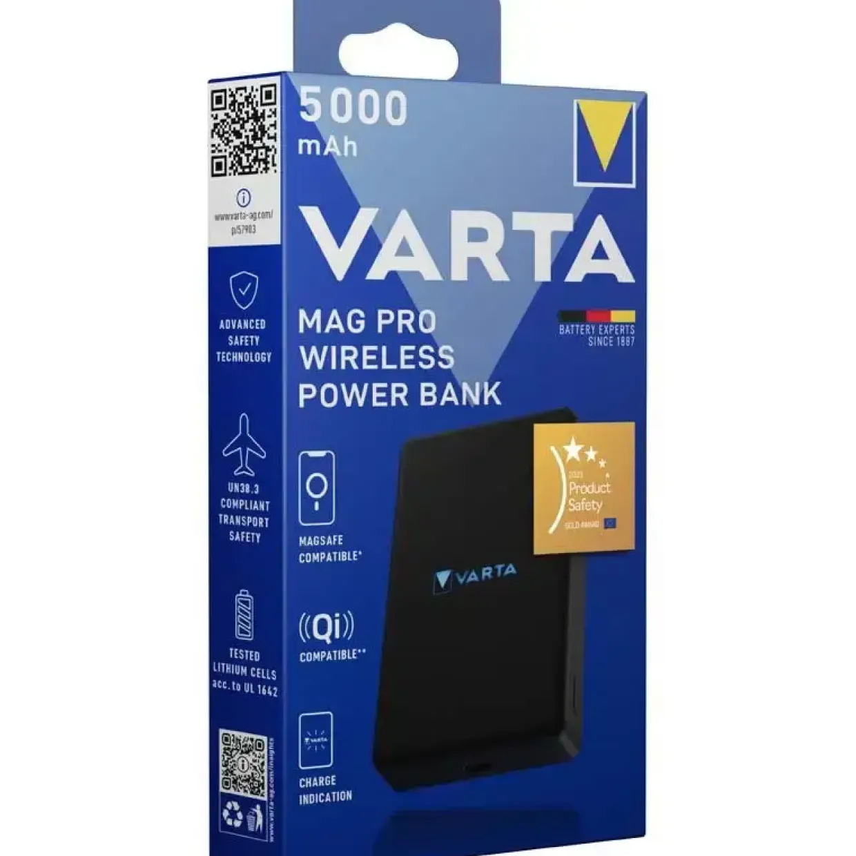 Powerbank, Varta, sort - 5000 mAh