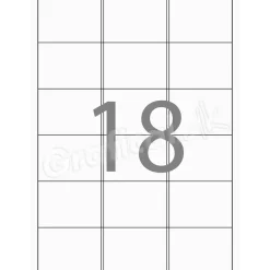 Print selv etiketter - Xerox - 18 pr. ark 63,5 x 46.6 mm 003R96297 - 100 ark