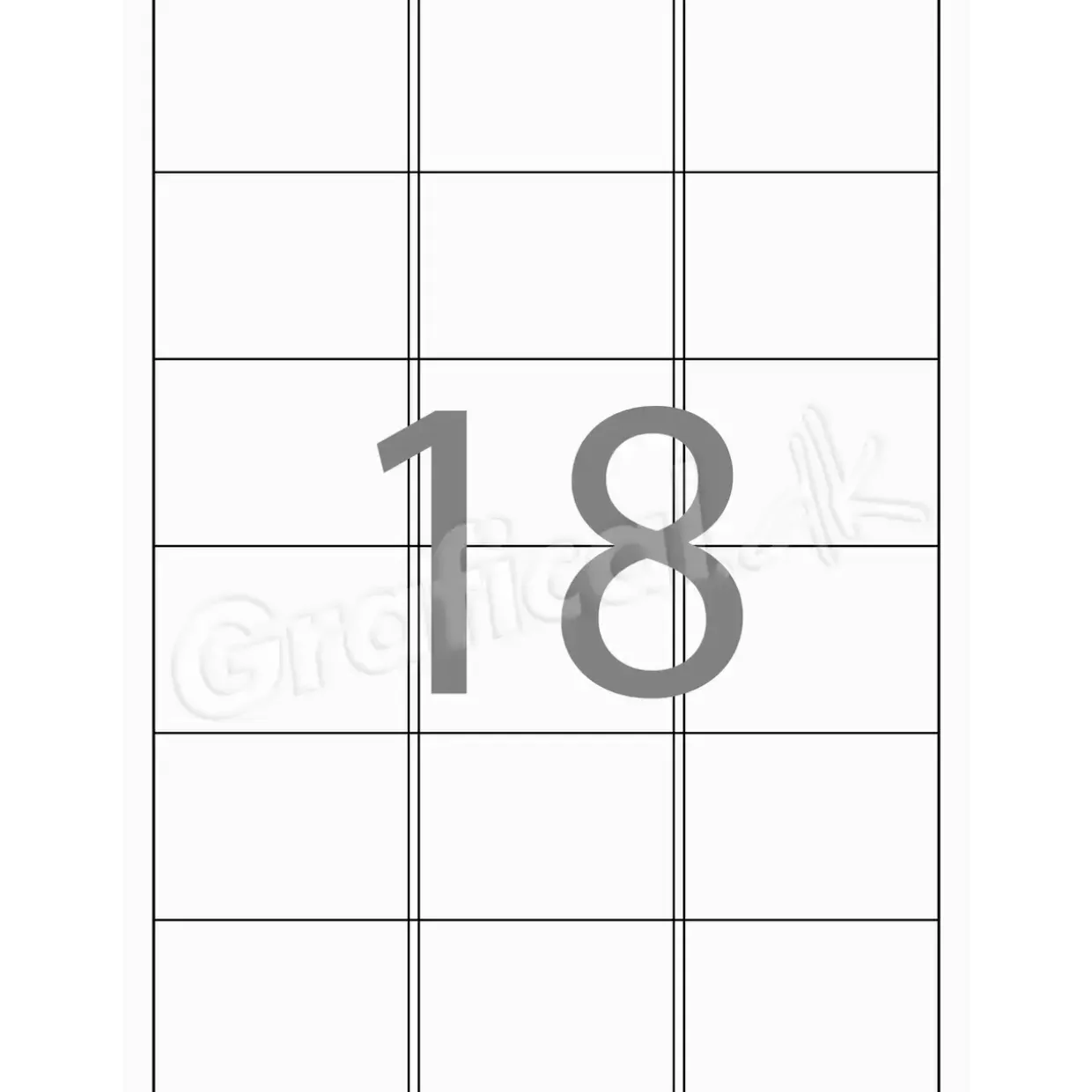Print selv etiketter - Xerox - 18 pr. ark 63,5 x 46.6 mm 003R96297 - 100 ark