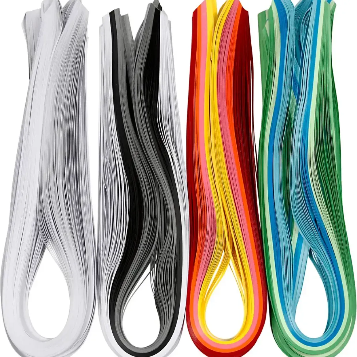 Quilling papir Bredde 5 mm længde 78 cm assorteret 120 gram | 1200 stk
