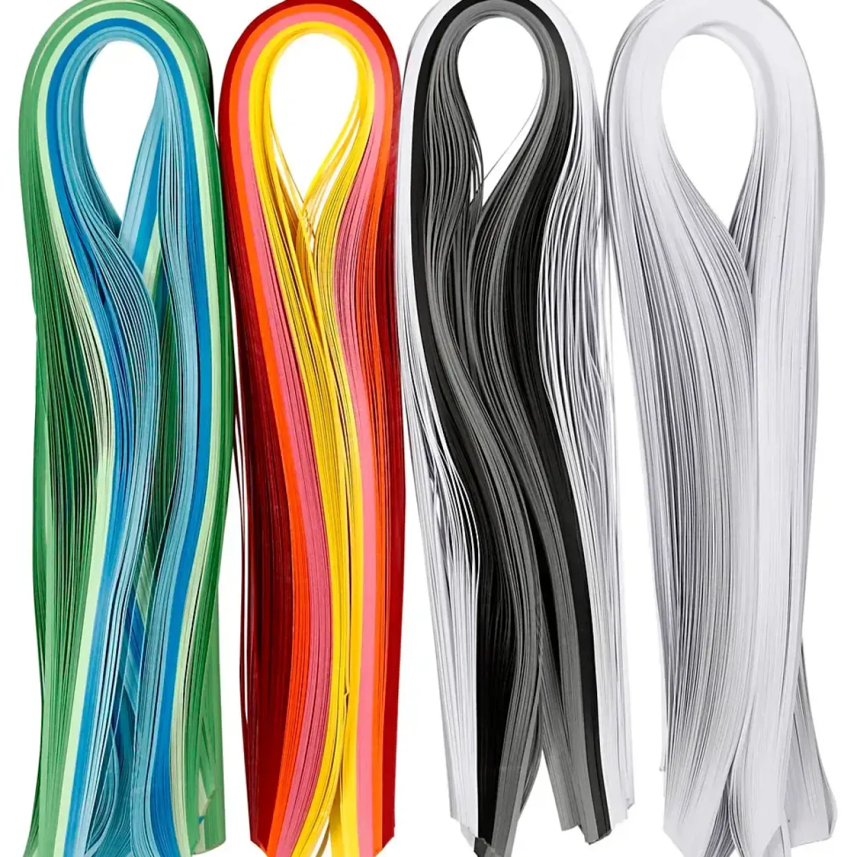Quilling papir Bredde 5 mm længde 78 cm assorteret 120 gram | 1200 stk