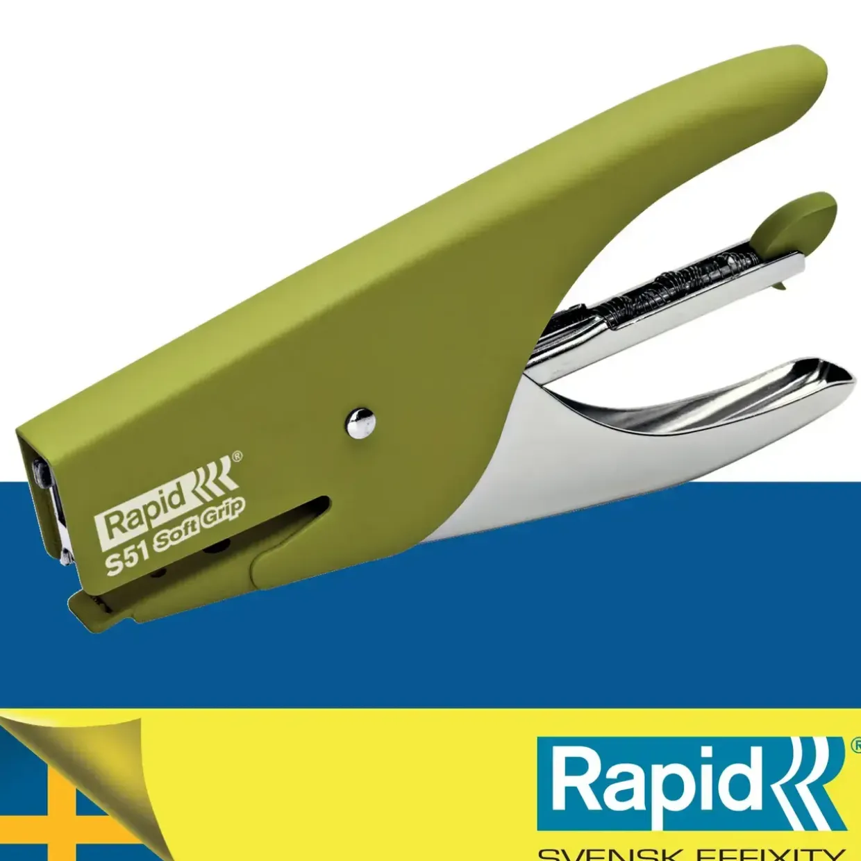 Rapid hæftetang plier S51 15 sheets Soft Grip Olive Green