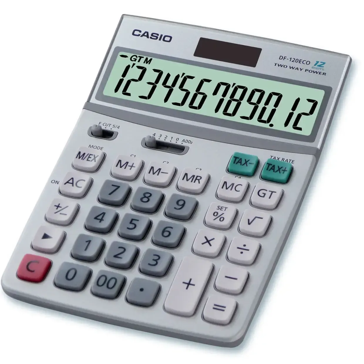 Regnemaskine Casio DF-120ECO - af genbrugsplast