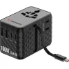 Rejseoplader - Verbatim - 100W - USB-C - Udtrækkeligt kabel - Sort