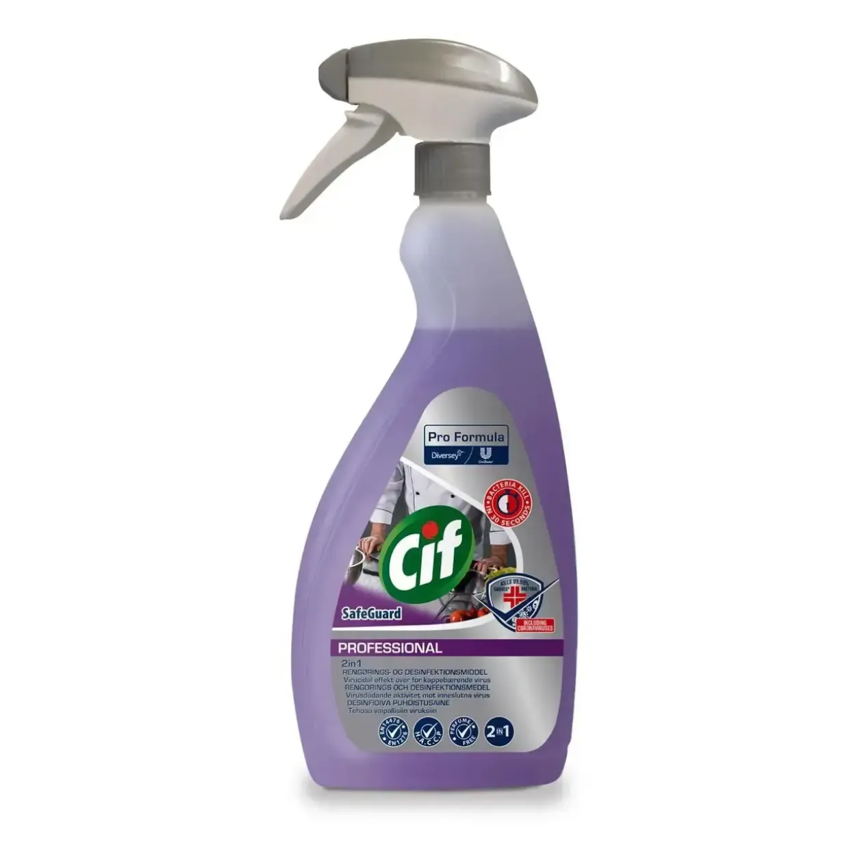 Rengøring/Desinfektion Cif Pro Formula Safeguard 2in1 750ml Klar-til-brug - 750 Ml/fl