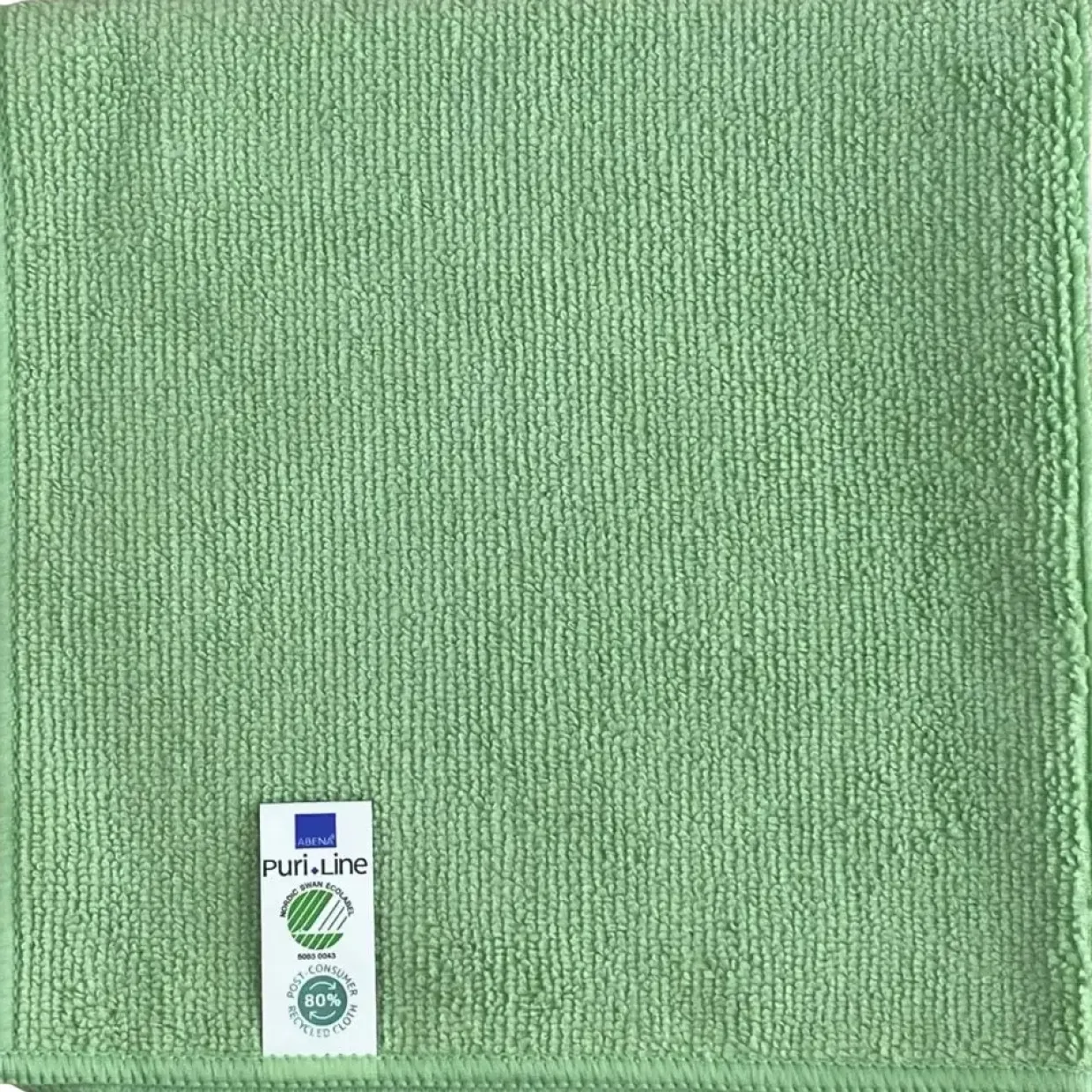 Rengøringsklud, ABENA Puri-Line Basic, 40x40cm, grøn, mikrofiber, 80% genanvendt - 10 stk