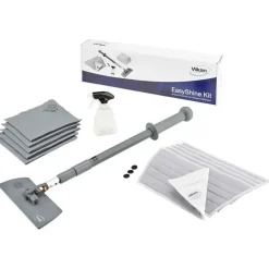 Rengøringssæt - Vikan EasyShine Kit - Inkl. moppefremfører, teleskopskaft, klude og mopper