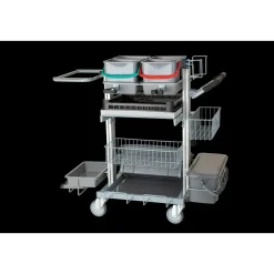 Rengøringsvogn - Tina Trolleys Exclusive - 1230 x 730 x 1125 mm - Til fugtsystem - Med tilbehør