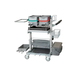 Rengøringsvogn - Tina Trolleys Exclusive - 1230 x 730 x 1125 mm - Til fugtsystem - Med tilbehør