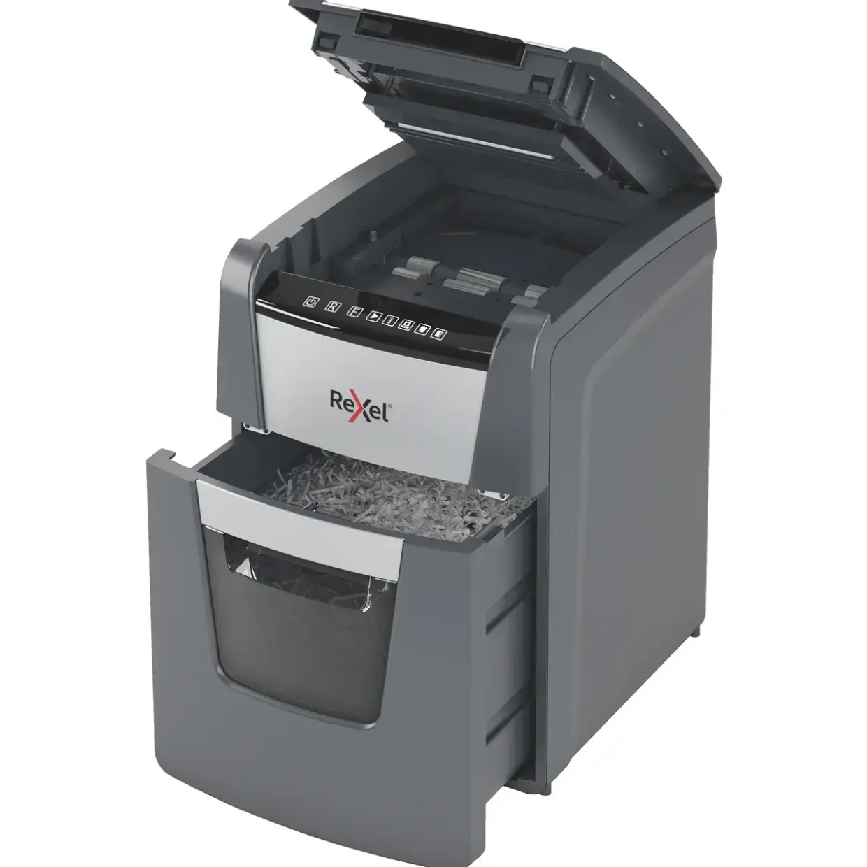 Rexel Optimum Makulator AutoFeed+ 100X, krydsmakulering, 4 x 28 mm, P4