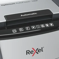 Rexel Optimum Makulator AutoFeed+ 100X, krydsmakulering, 4 x 28 mm, P4