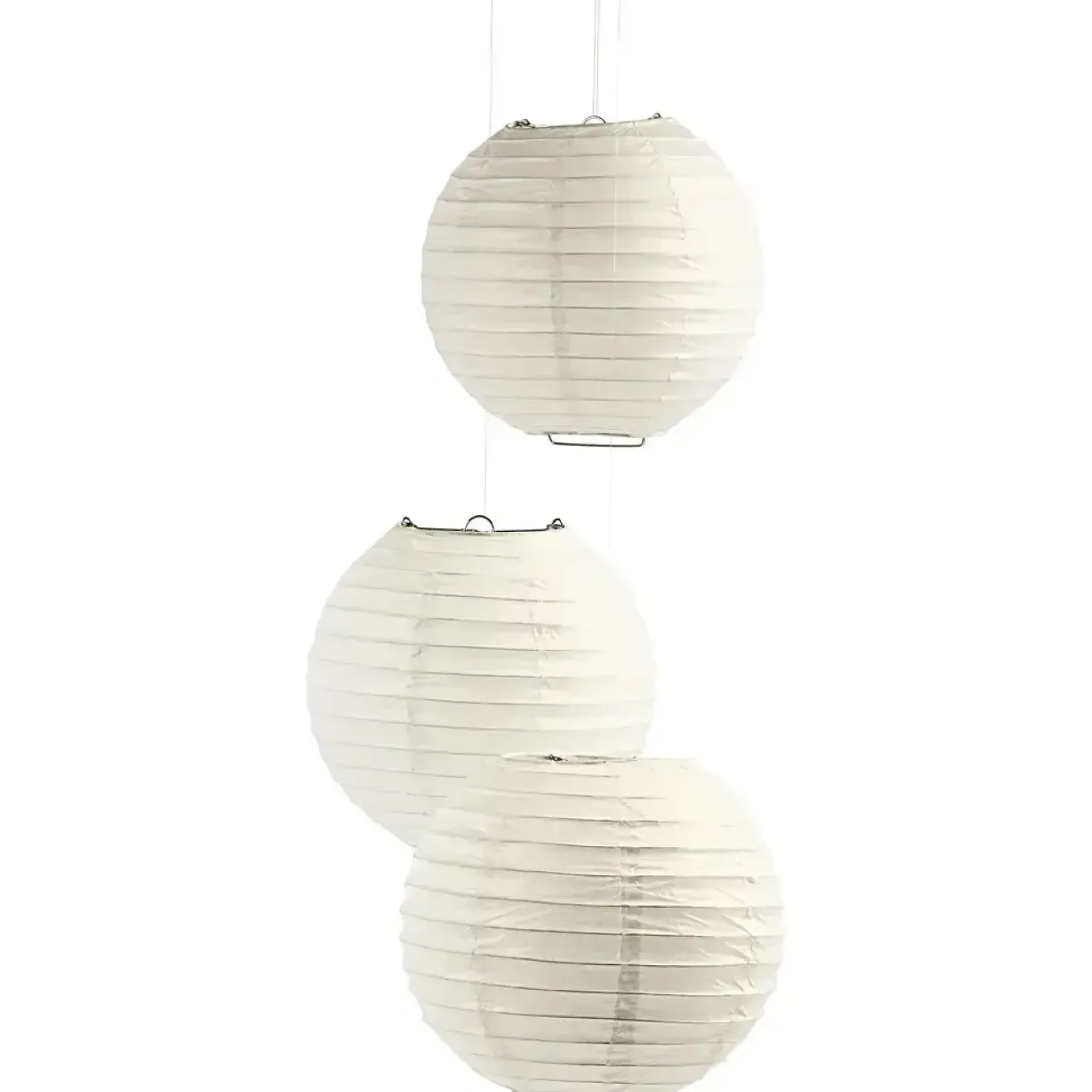 Rispapirlampe - rund Ø35cm hvid
