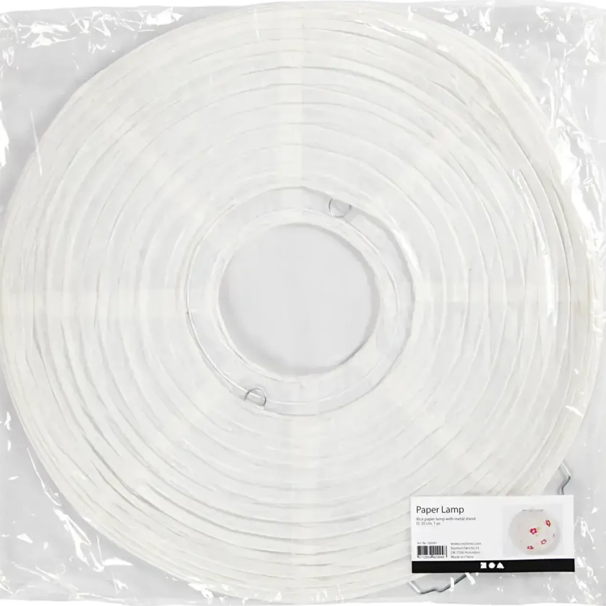 Rispapirlampe - rund Ø35cm hvid