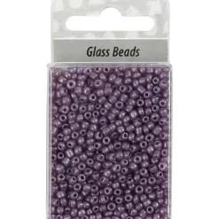 Rocailles perler, dia. 3 mm, hulstr. 0,6-1,0 mm, lilla metal, 25g, str. 8