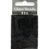 Rocailles perler, dia. 2 mm, hulstr. 0,8 mm, sort, 25g, str. 12