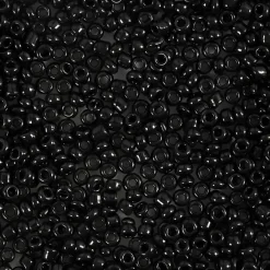 Rocailles perler, dia. 2 mm, hulstr. 0,8 mm, sort, 25g, str. 12