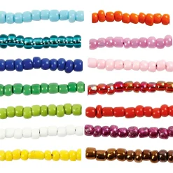 Rocaillesperler, str. 8/0 , diam. 3 mm, 14x25g, hulstr. 0,6-1,0 mm, assorteret farver