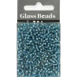Rocai perler, dia. 3 mm, hulstr. 0,6-1,0 mm, turkis klar, 25g, str. 8/0